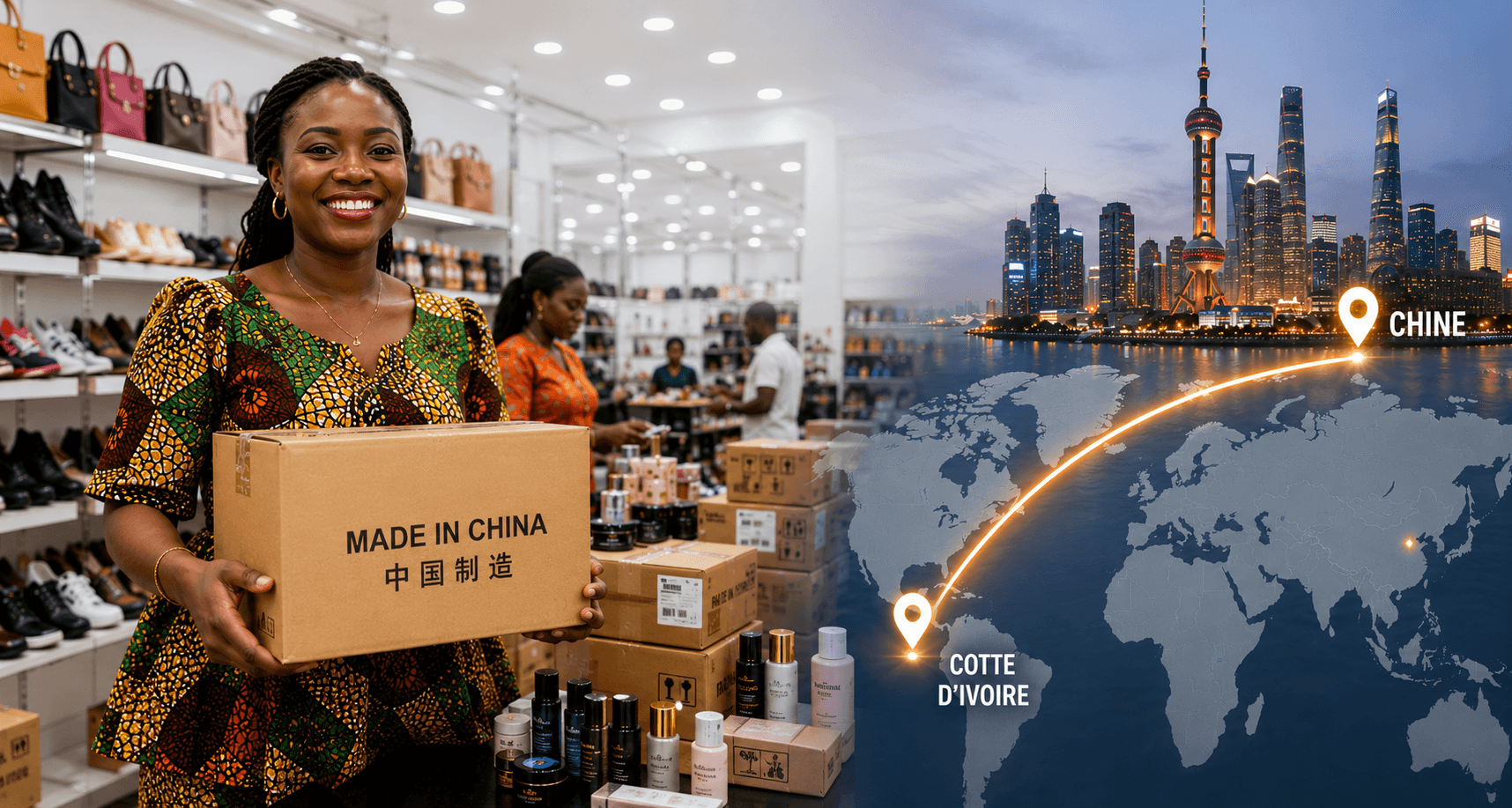Importation de produits depuis la Chine vers la Côte d'Ivoire